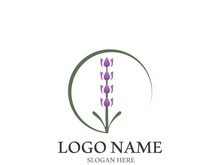 Fresh lavender flower logo vector flat design