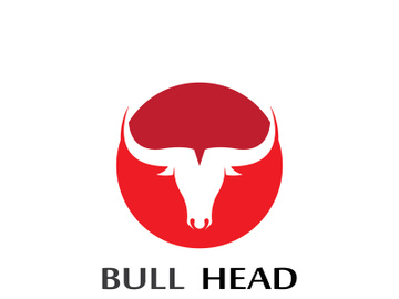 Retro vintage bull head horns logo. preview picture