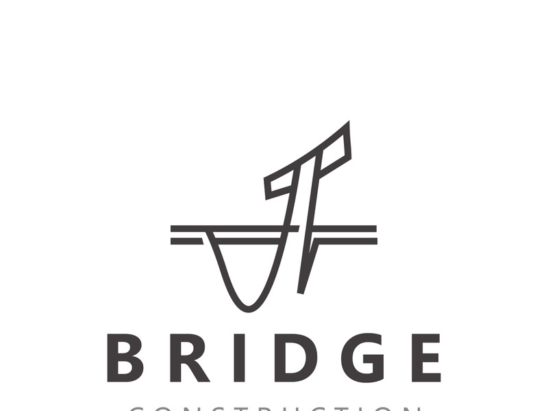 Minimalist Bridge logo suitable for building and construction workers vector design