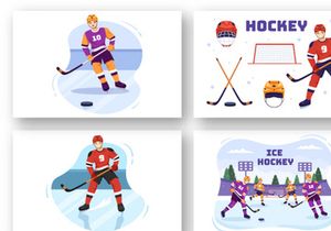 17 Hockey Player Sport Illustration