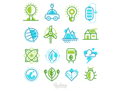 Eco icons set
