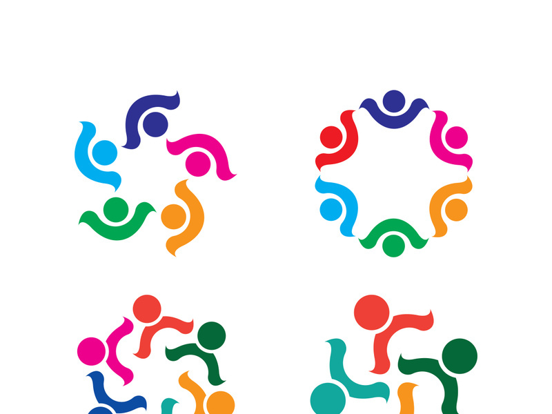 People group and community logo icon illustration design vector