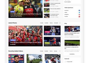 Sports Live Score, News, Streaming and Blog Website Template