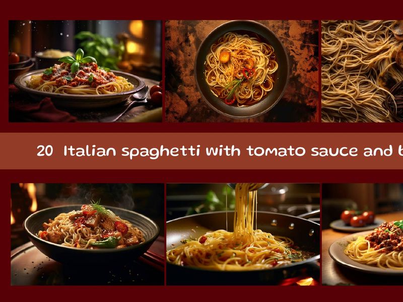 Italian spaghetti with tomato sauce and basil