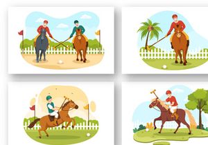 13 Polo Horse Sports Player Illustration