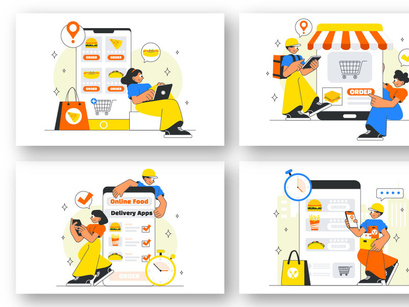 10 Online Food Delivery Apps Illustration