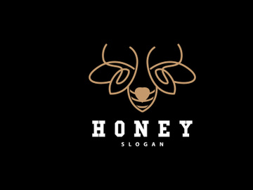 Honey Logo, Honey Bee Animal Vector preview picture