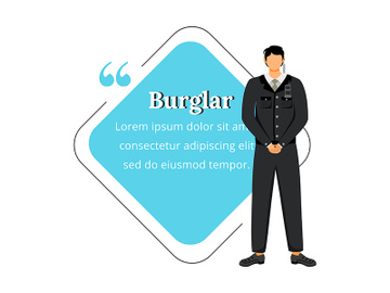 Security guard flat color vector character quote preview picture