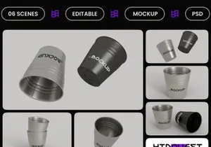 Metal Bucket Mockup