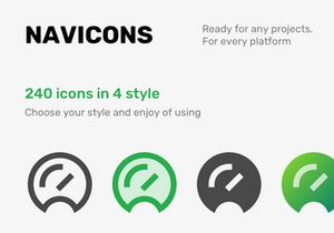 Navicons - icon set in 4 style