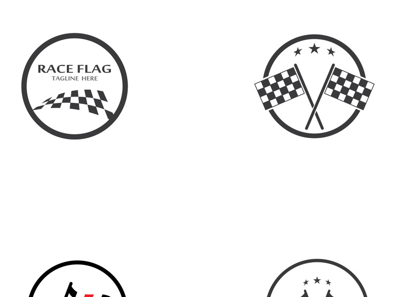 Creative and modern racing flag logo design.