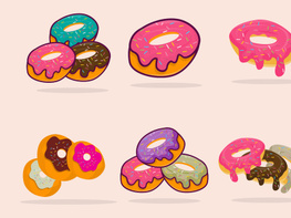Donut Icon Illustration, Isolated Vector, Cartoon Style Food Concept preview picture