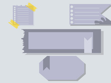 Ripped Pages Design. Torn Paper Notes Torn Edges With Tape, Vector Notepad Realistic Color Stationery Blank Memo Paper