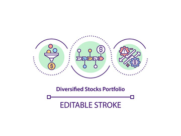 Diversified stocks portfolio concept icon preview picture