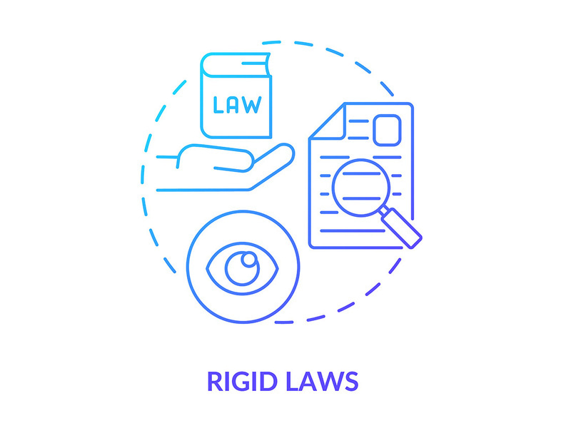 Rigid laws blue gradient concept icon