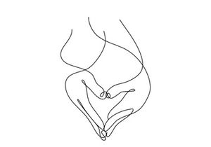 Heart Shaped Hands One Continuous Line Drawing