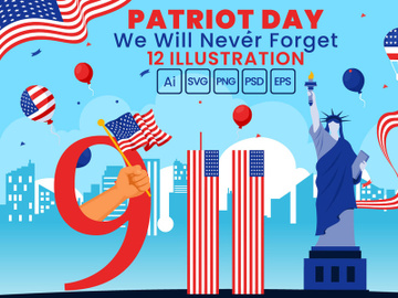 12 USA Patriot Day Illustration preview picture