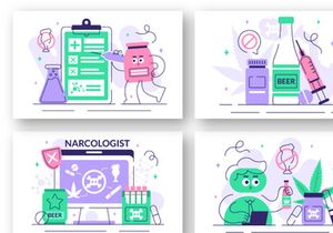 10 Narcologist Vector Illustration