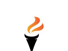 Torch flame logo icon  vector template