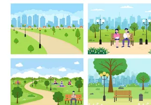 20 City Park Illustration