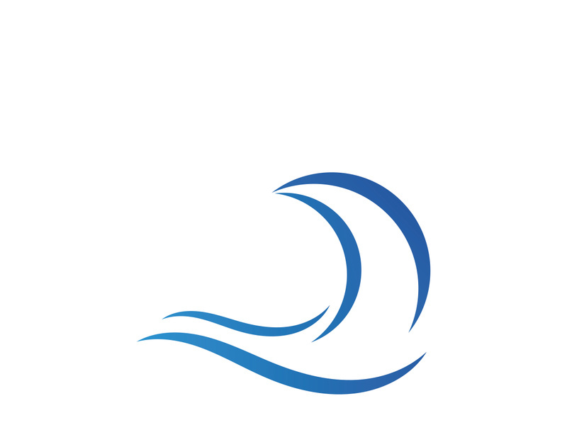 Ocean water wave wave logo design.