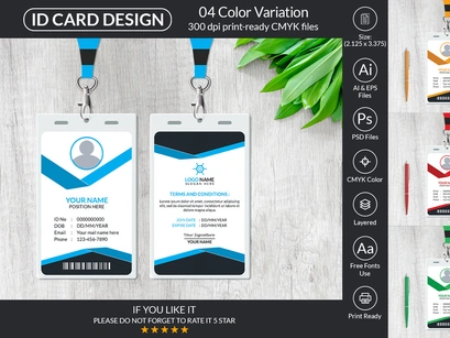 Professional ID Card Design Template