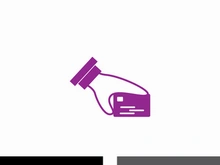 Hand holding credit card business icon image design