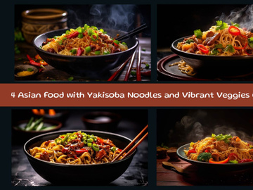 Asian Food with Yakisoba Noodles and Vibrant Veggies Concept preview picture