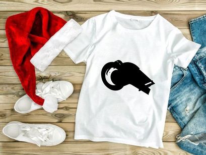 A black and white illustration of a classic referee whistle