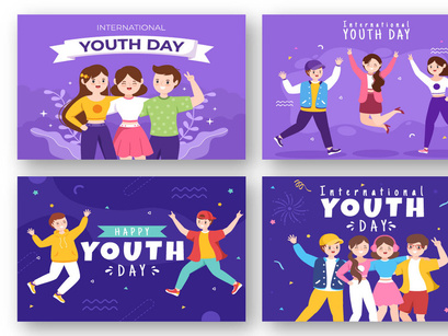 17 Happy International Youth Day Illustration