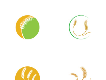 Organic wheat farm logo template. preview picture