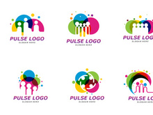 Family Pulse Logo Community Vector