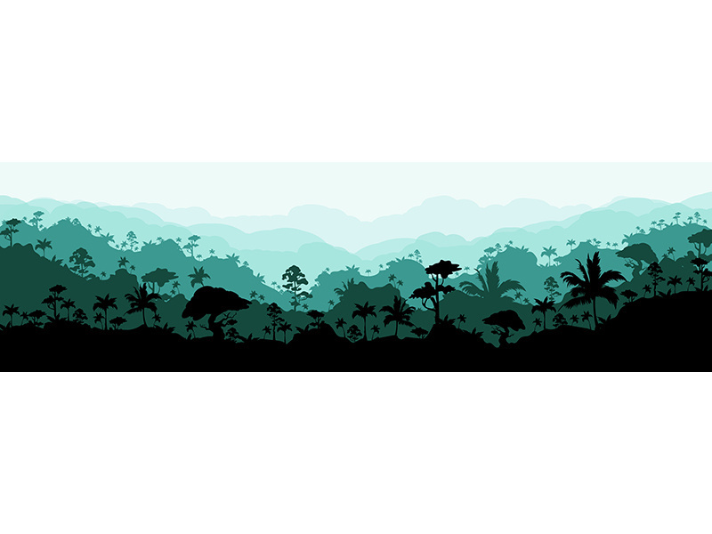 Jungle flat color vector illustration