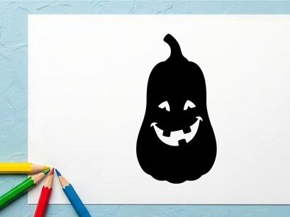 Silhouette of a Halloween Jack-o'-Lantern with a Spooky Face