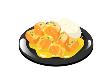 Chinese meat dish with rice color icon preview picture