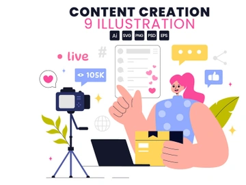 9 Digital Marketing Content Creation Illustration preview picture