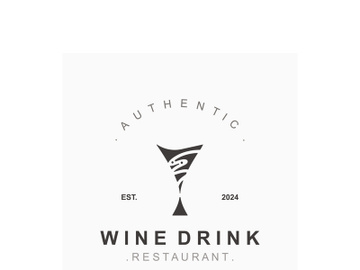 Wine drink Vintage logo label with glass or beer premium, bars, clubs, cafes company preview picture