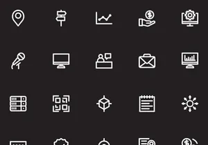 Simple Business Icon Set V4