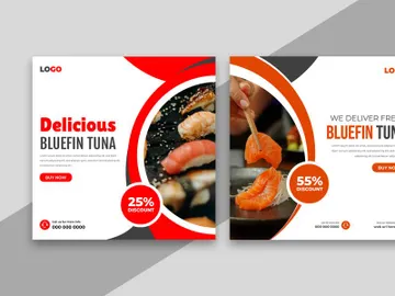 Bluefin Tuna Social Media Post Template preview picture