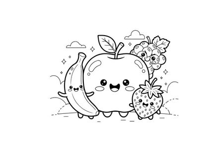 Cute fruits and bottle friendship vector illustration flat design