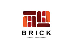 Bricks Logo Design, Material Stone Illustration Vector, Building Construction Icon