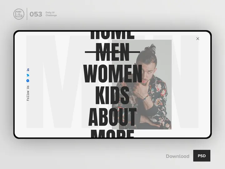 Full screen menu   | Daily UI challenge - 053/100