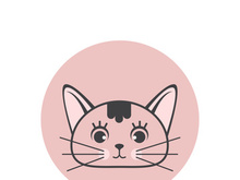 Cat cute head logo vector
