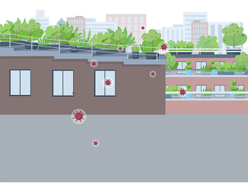 City quarantine flat color vector illustration preview picture