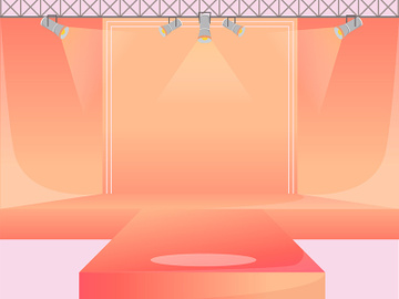 Orange runway platform flat color vector illustration preview picture