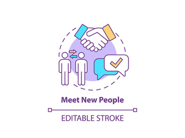 Meet new people concept icon preview picture