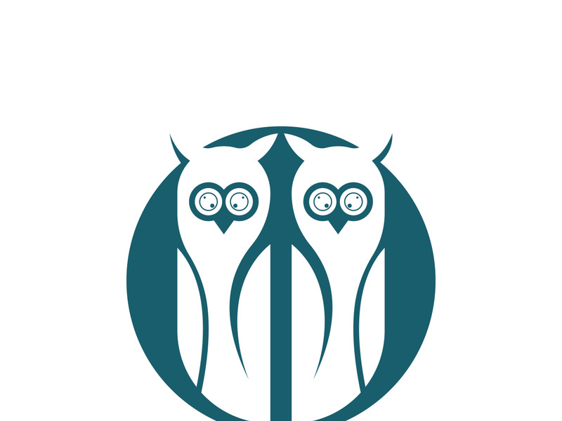 Owl logo icon design animal and simple business abstract vector