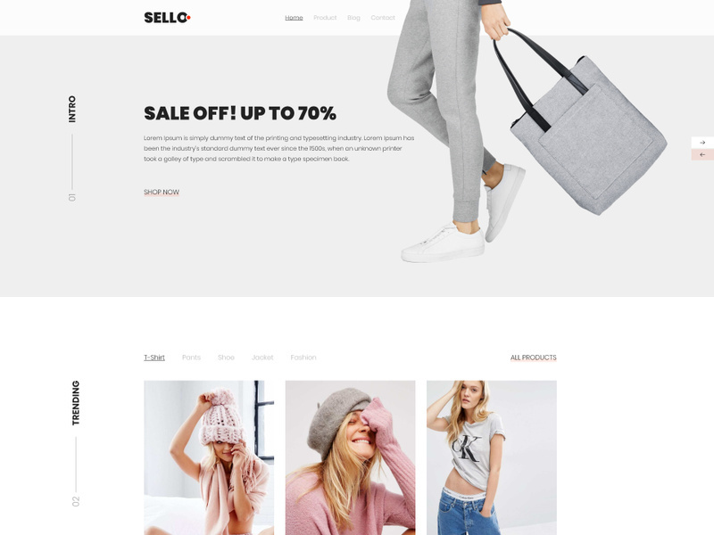 Sello - Mininal E-Commerce Website