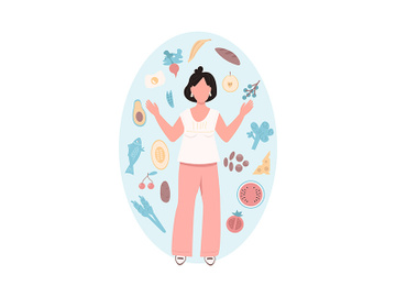 Healthy woman flat color vector faceless character preview picture