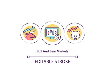 Bull and bear markets concept icon preview picture